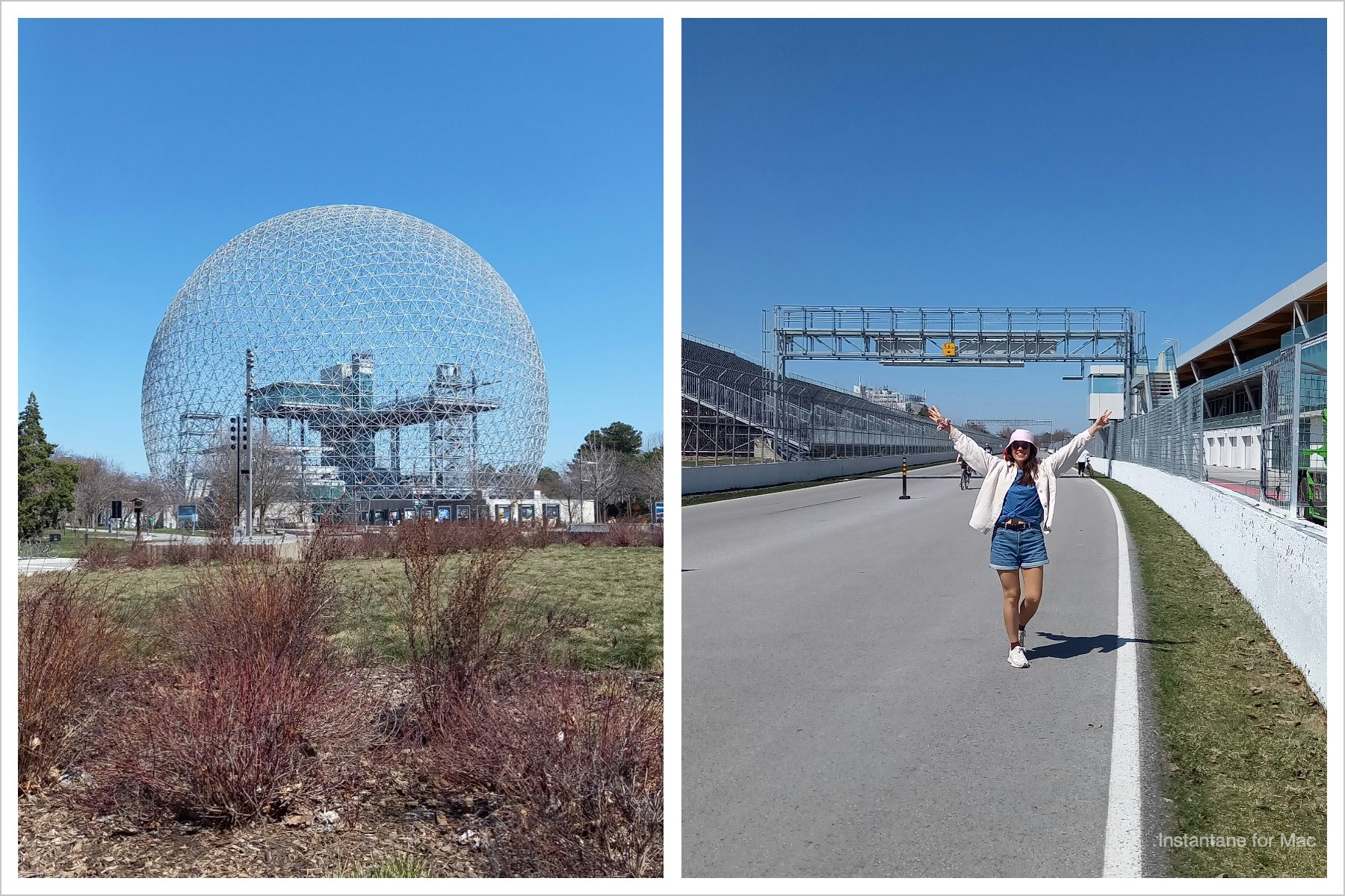 La Biosphère et le Circuit du Grand Prix de Formule 1, sur l'Ile Notre Dame