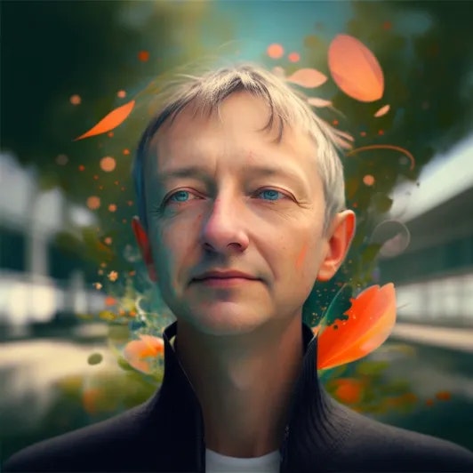 "Geoffrey Hinton réinventé par l'IA" (Midjourney)