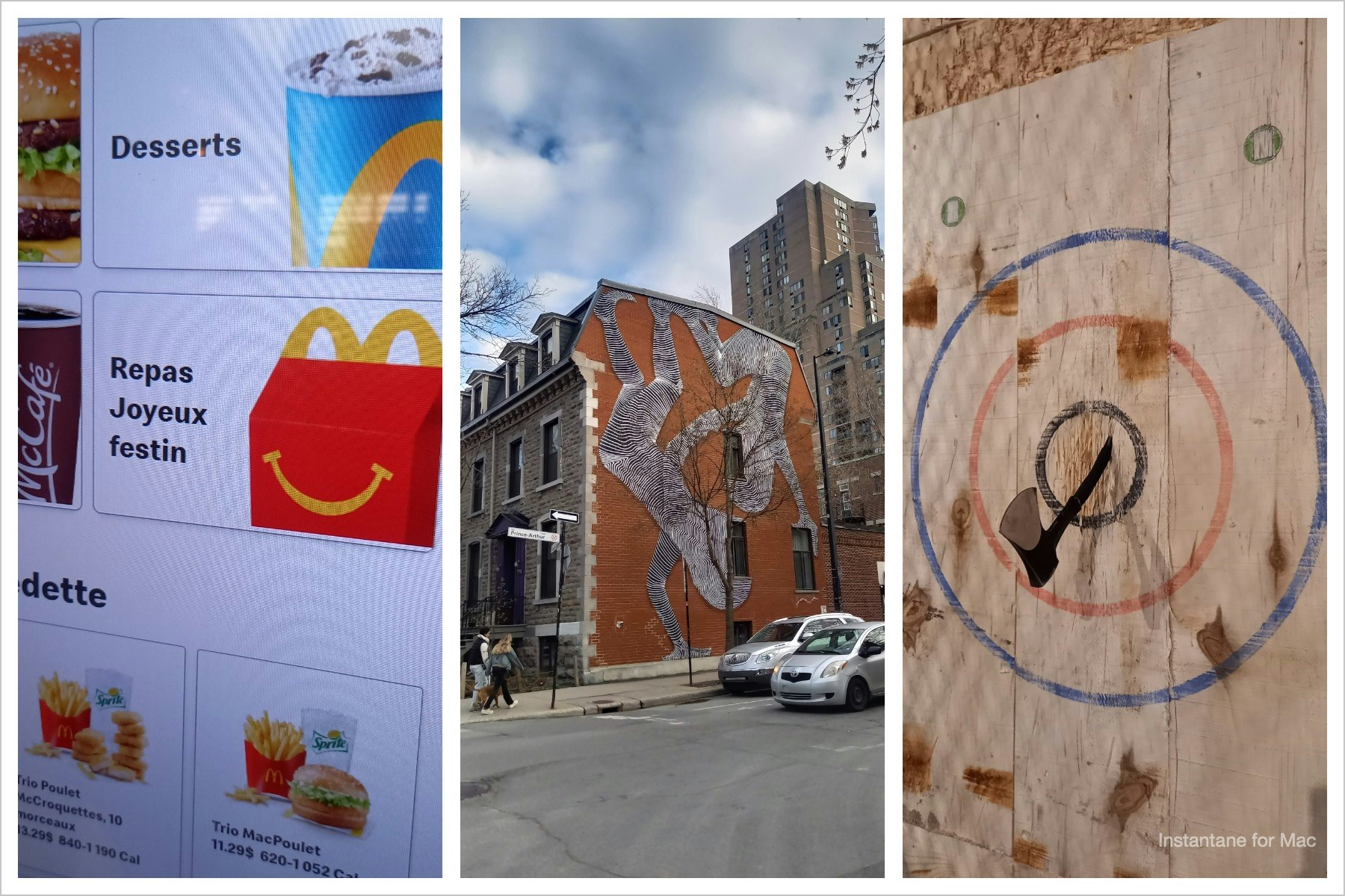 Le Happy Meal, un graffitti et un lancer de hache impressionnant techniquement (Elsa)