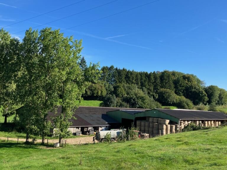 Le bâtiment qui abrite les vaches (Crédits : Jacques Huet)