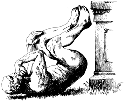 Le logo des Ig-Nobels, prénomé "The Stinker" (le mec qui pue) en référence à "The Thinker" (le penseur) de Rodin. Oui, c'est juste parce que ça se prononce un peu pareil et que c'est rigolo.