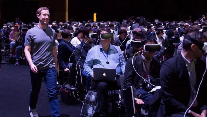 Marck Zuckerberg en 2016 au Mobile World Congress de Barcelone