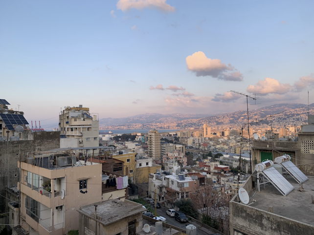 Vue de Beyrouth depuis le toit de mon appartement.