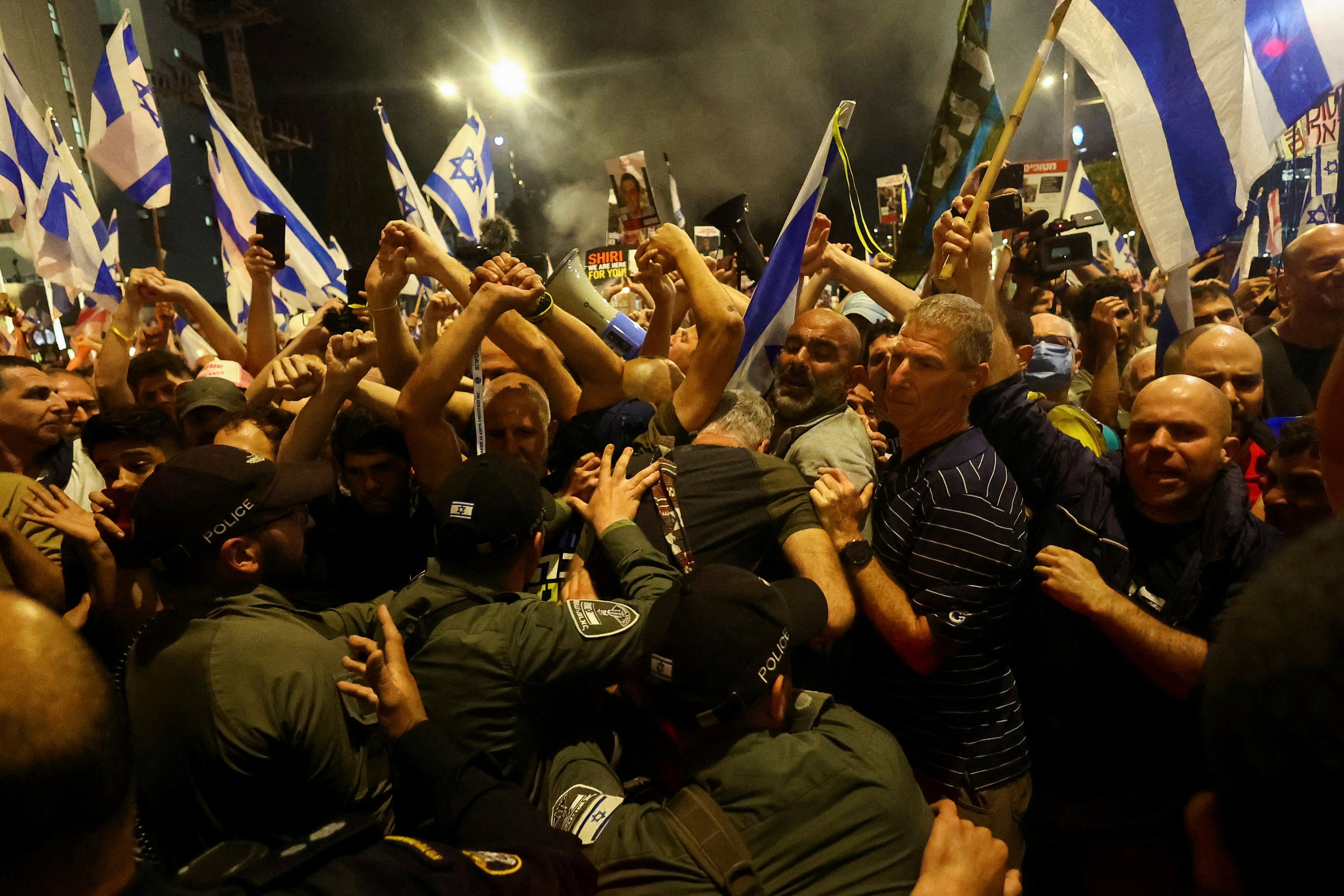 Autre manifestation pour obtenir la libération des otages du Hamas. A Tel Aviv, le 30 mars 2024. Photo: Hannah McKay, Reuters