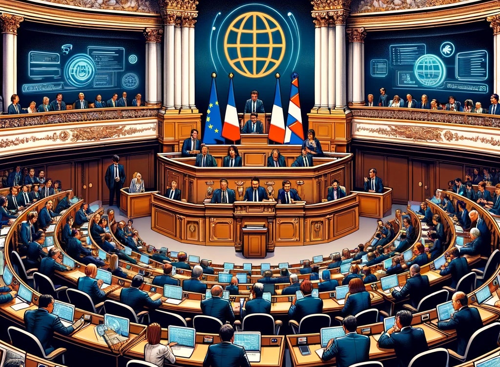 Représentation de l'Assemblée Nationale française (ChatGPT/Dall-E)