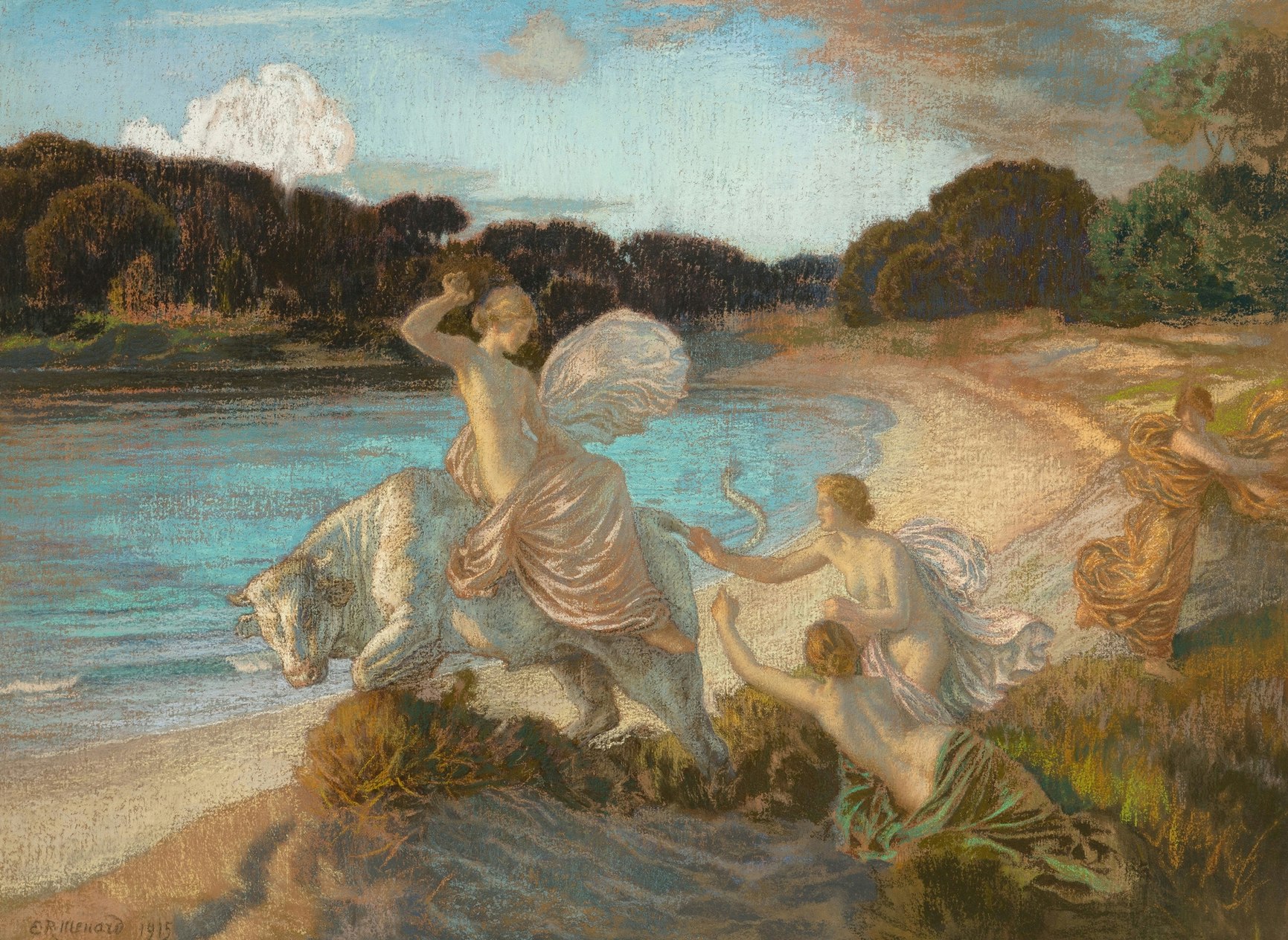 L’enlèvement d’Europe par le peintre symboliste français Émile-René Ménard (1915)