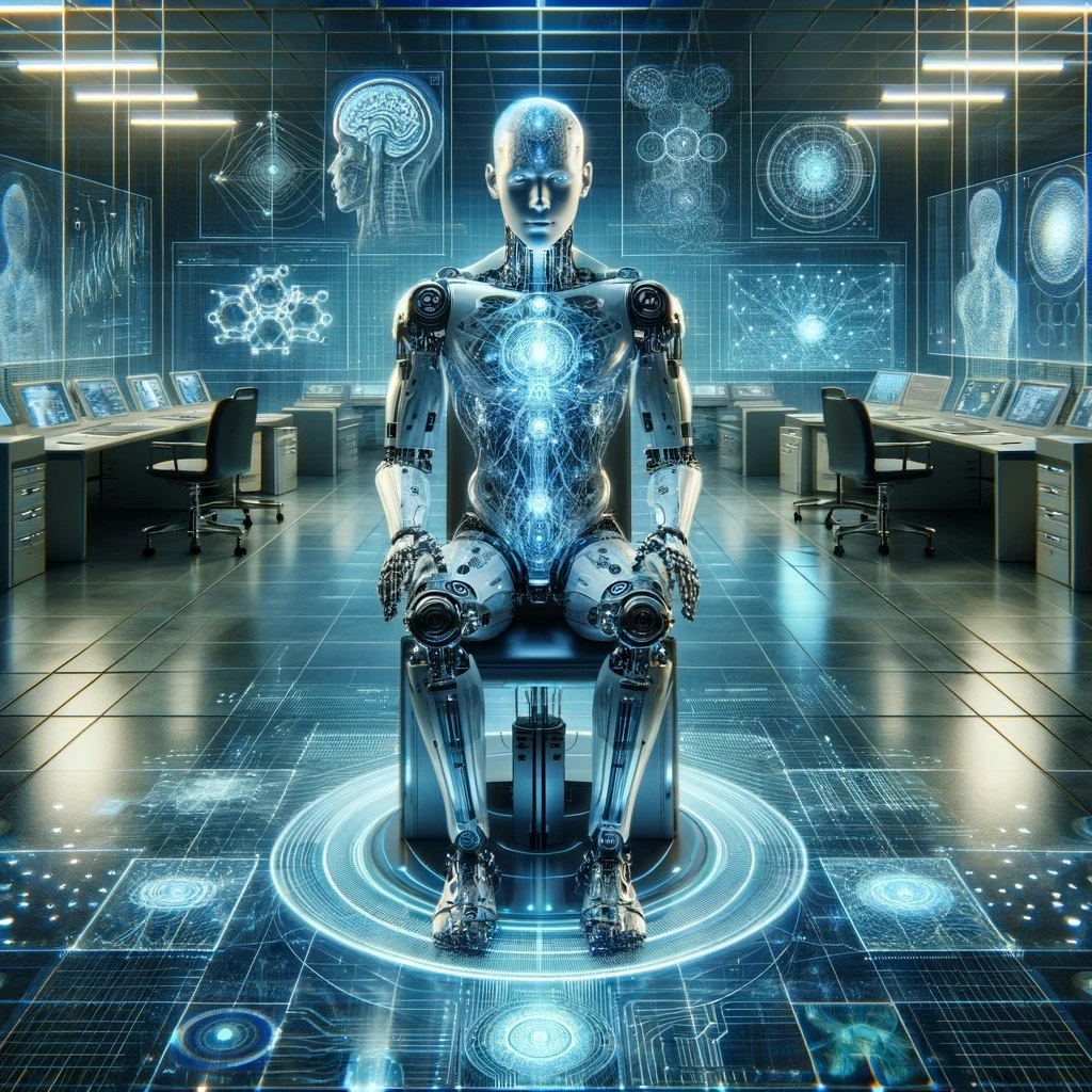 "La Conscience du Robot". Illustration créée avec Dall-e sur la base de l'article ci-dessous (DR).