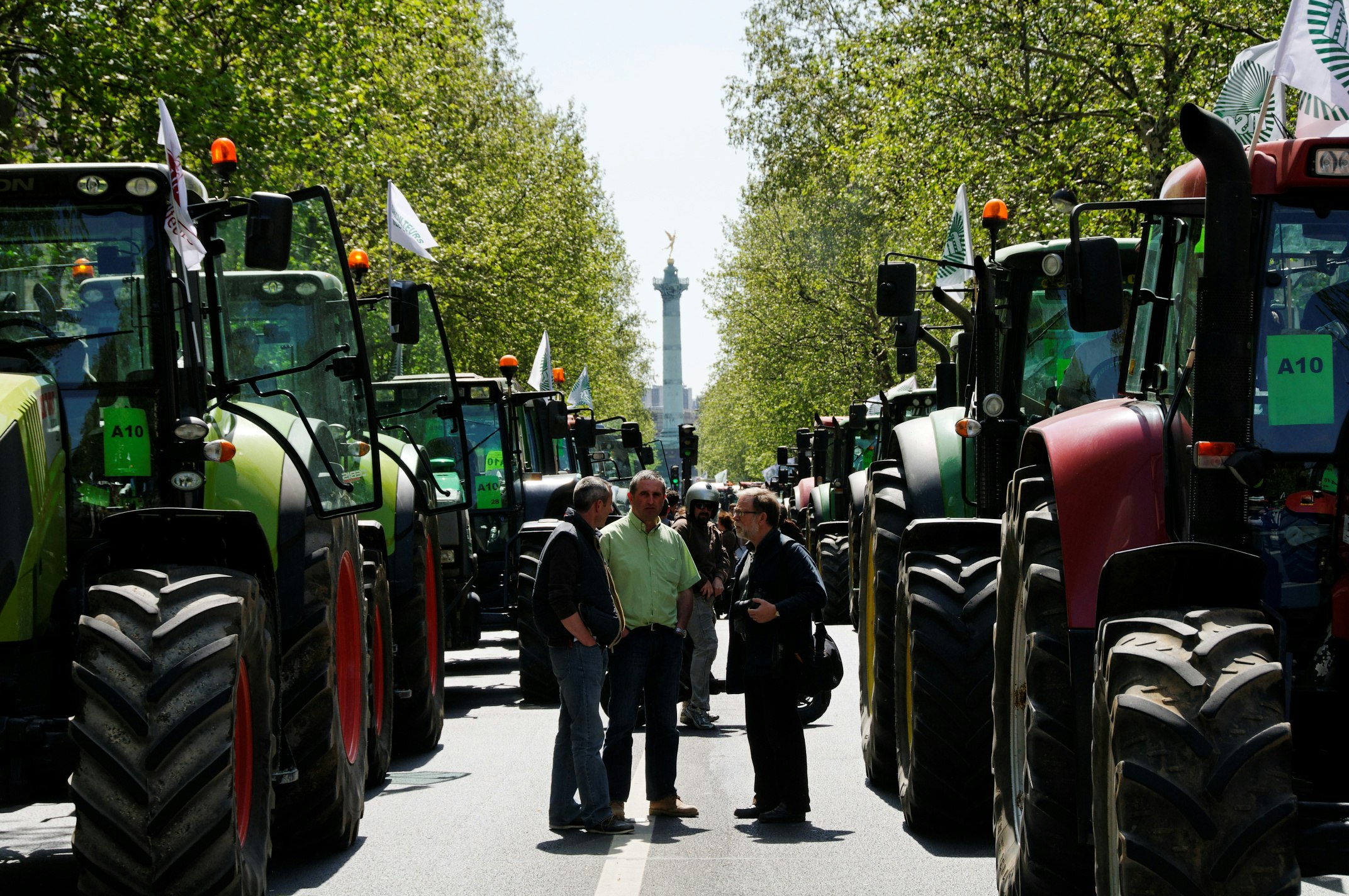 Manifestations d'agriculteurs à Paris, le 27 avril 2010. © Croquant, Wikimedia Commons